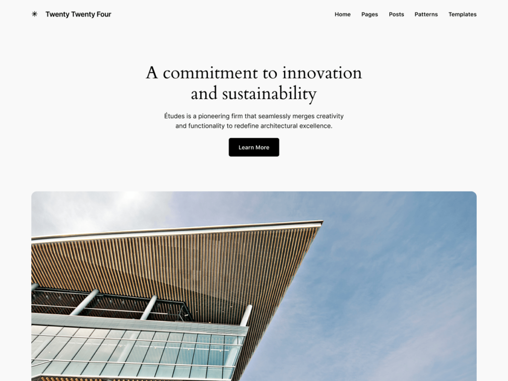 Twenty Twenty Four isimli WordPress Blok Tema Örneği